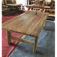 老榆木木板餐桌 