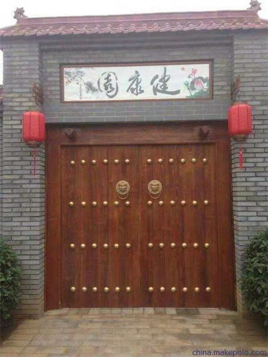 复古老榆木门 