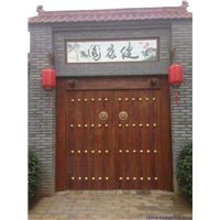 复古老榆木门 