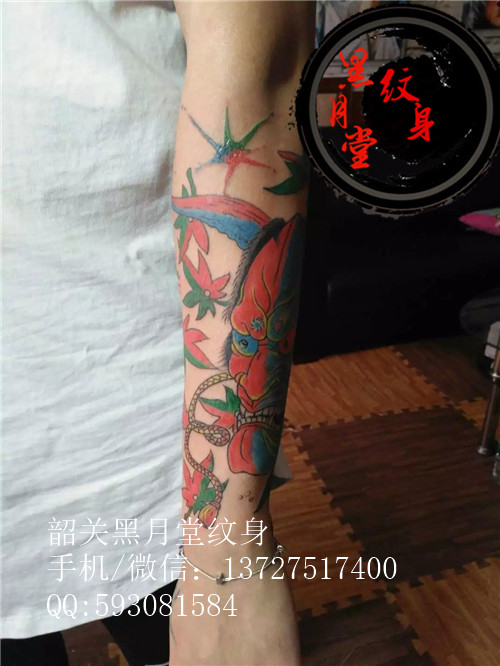 韶关纹身黑月堂作品14