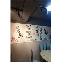 烤鱼店墙绘 