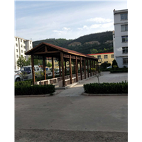 石家庄防腐木长廊1