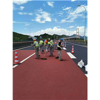 西宁市城市绿道彩色路面彩色陶瓷颗粒防滑路面 
