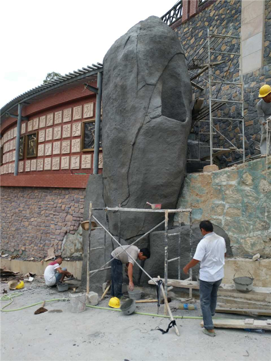 福建公园景观水泥假山假树定制安装 
