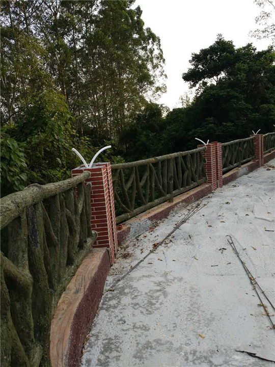 福建水泥仿木廊架 厦门景区仿木栏杆