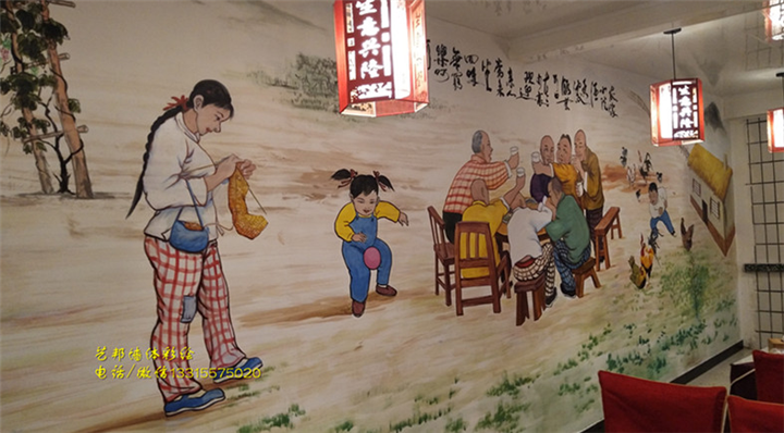 唐山餐饮墙绘 