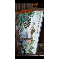 唐山钢铁厂厂房山水画墙**绘 