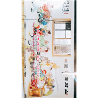 承德市栾城县一亩三分地餐饮店内墙**绘壁画 