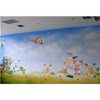 南充酒店会所壁画,新农村彩绘 