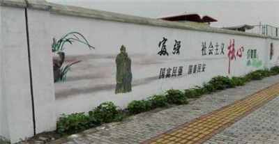南充手绘墙,景观石制作 