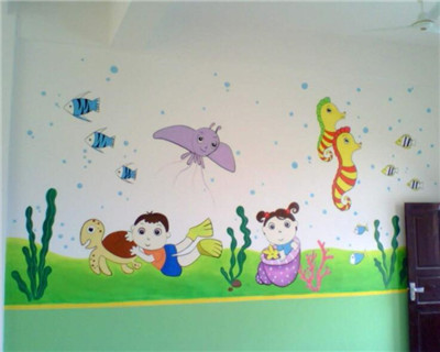 南充幼儿园彩绘,国画 