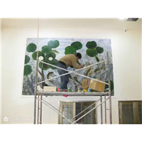 阆中山江红中餐厅彩绘壁画 