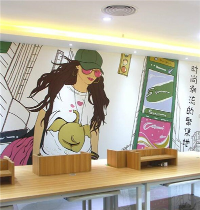 南充大地艺术,饭店彩绘 