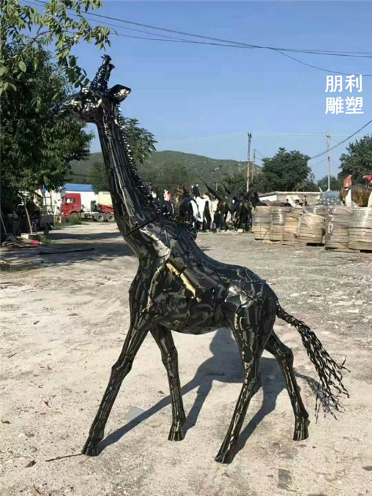 不锈钢长颈鹿雕塑 不锈钢镜面长颈鹿雕塑