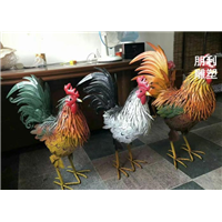 铜公鸡雕塑，公鸡雕塑摆件