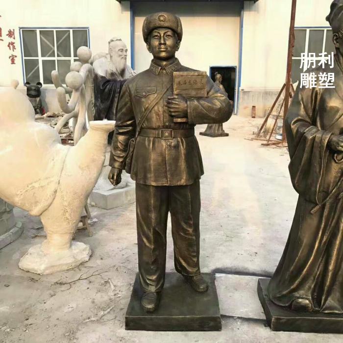 雷峰人物肖像铜雕塑