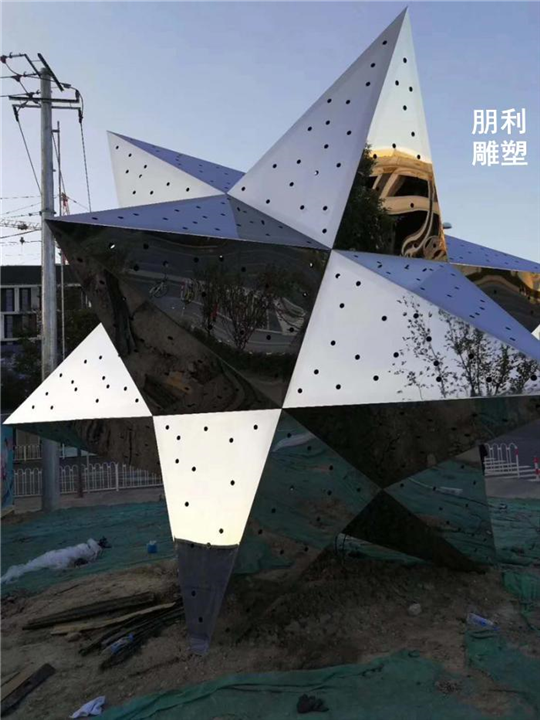 不锈钢五角星雕塑 不锈钢月亮雕塑