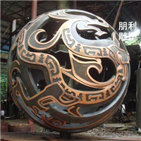 镂空球铜雕塑 广场景观铜雕塑.