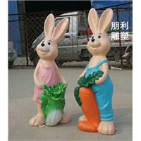 铸铜兔子雕塑，公园小兔子铜雕