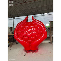 观赏型别墅红石榴雕塑美陈制作