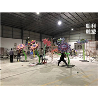 铸铜喇叭花雕塑，铸铜花朵雕塑