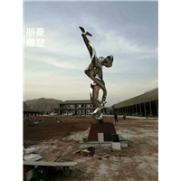 广场铸铜人物雕塑，景观铸铜雕塑