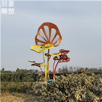 景观芭蕉叶雕塑定制中式植物雕塑校园玻璃钢雕塑制造厂家