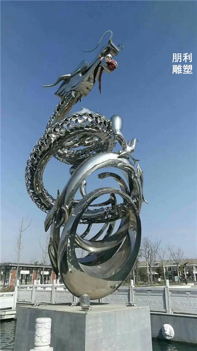 双龙铜雕塑，动物铜雕塑