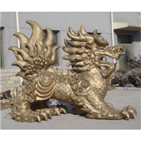 镇宅铜麒麟摆件