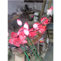 池塘荷花雕塑 锻铜荷花雕塑