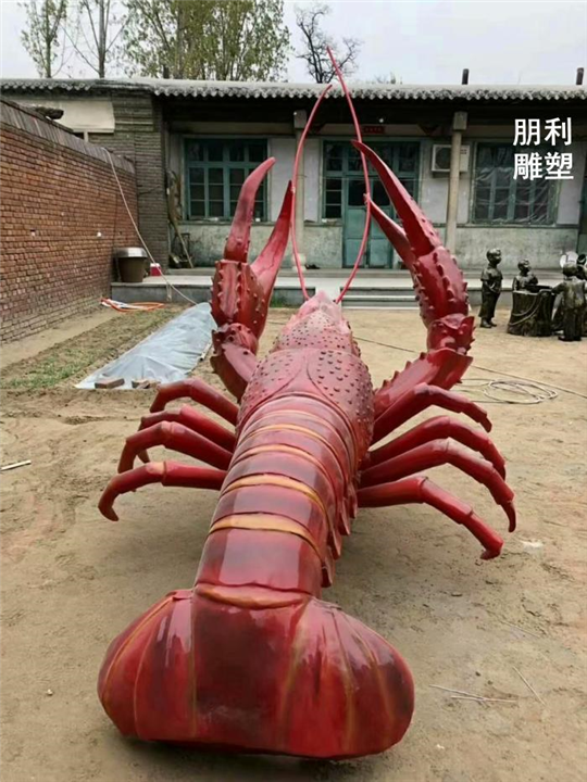 大龙虾雕塑 龙虾不锈钢雕塑