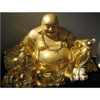 坐像弥勒佛铜佛像，大型铜佛像定制