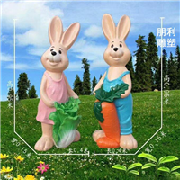 铸铜兔子雕塑，兔子雕塑摆件