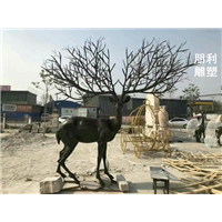 铸铜鹿雕塑，草坪铜鹿雕塑