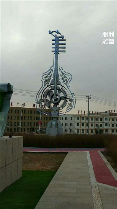 不锈钢二胡雕塑 不锈钢乐器雕塑