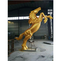 铜马雕塑摆件，黄铜马雕塑