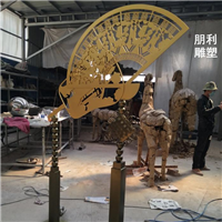 不锈钢企业雕塑，企业标志雕塑