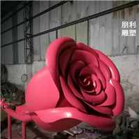休息区玫瑰花装饰 城市公园景观不锈钢雕塑