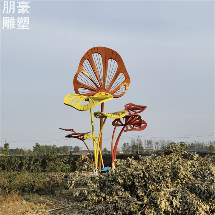 景观芭蕉叶雕塑定制中式植物雕塑校园玻璃钢雕塑制造厂家