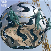 现代地球飞人雕塑城市装饰
