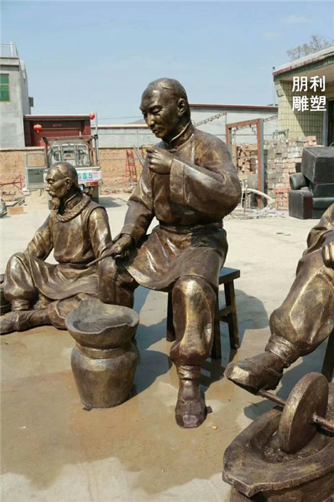 公园补鞋人物铜雕塑制作