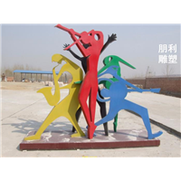 抽象跑步人物不锈钢雕塑 小区剪影人物雕塑