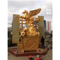 铜马踩祥云雕塑，动物铜雕塑