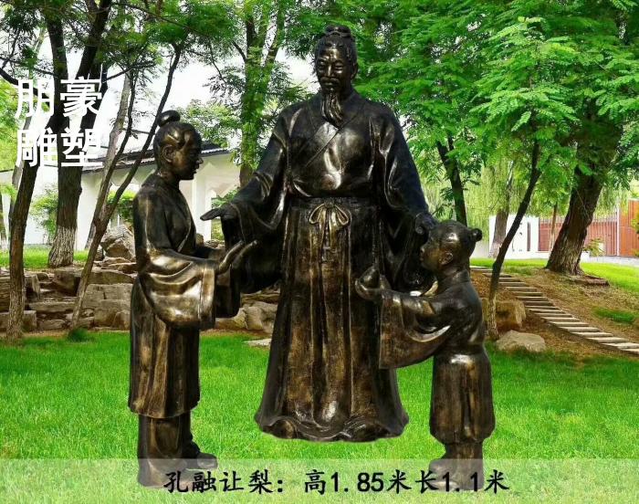 放鞭炮人物铜雕塑，过大年主题铜雕塑