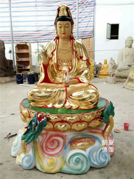 鳌鱼观音铜佛像