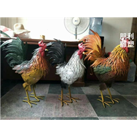 大铜公鸡雕塑，公鸡铜工艺品