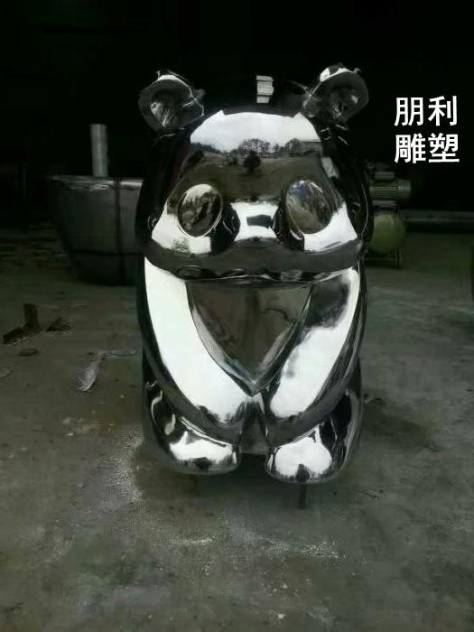 大熊猫雕塑 不锈钢熊猫雕塑