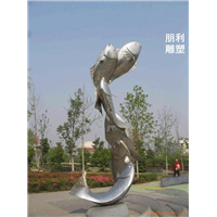 双鱼铜雕塑