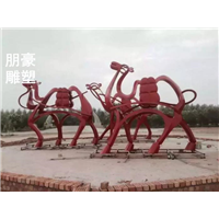不锈钢抽象骆驼 烤漆景观动物雕塑