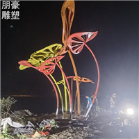 室外芭蕉叶雕塑案例园林景观小品植物雕塑镂空玻璃钢雕塑厂